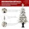 2 Pack 5ft. Pre-Lit Flocked Fir Artificial Christmas Porch Tree in Planter, Warm White Lights
